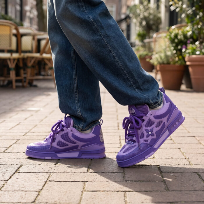 Louis Vuitton LV Skate Sneakers Purple Leather [Lifestyle AI]