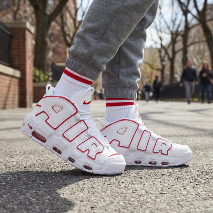 Nike Air More Uptempo '96 White Varsity Red Outline [Lifestyle AI]