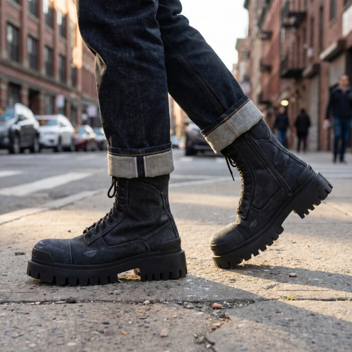 Balenciaga Strike Combat Boot Distressed Canvas [Lifestyle AI]