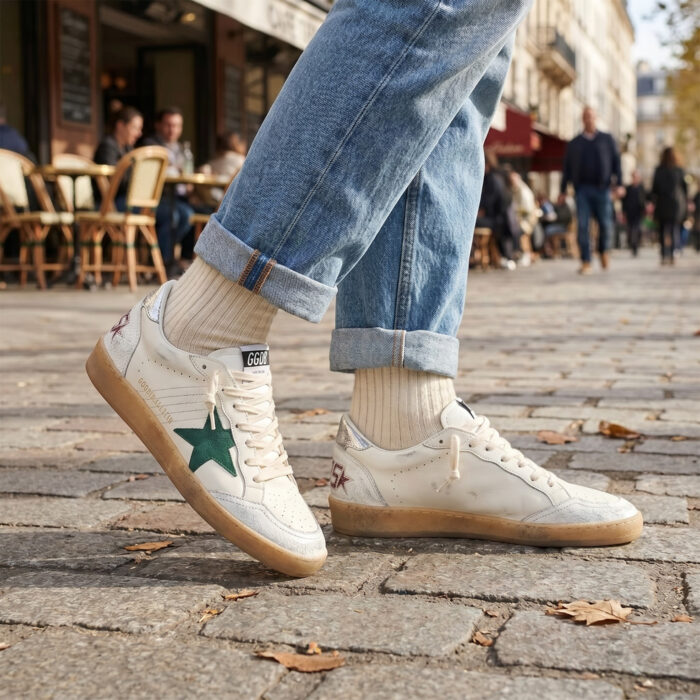 Golden Goose BallStar White Silver Star Green [Lifestyle AI]