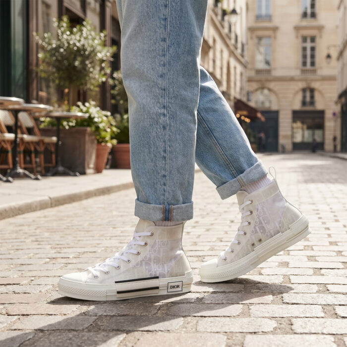 Dior B23 High 'Raised Dior Oblique - Transparent White' [Lifestyle AI]