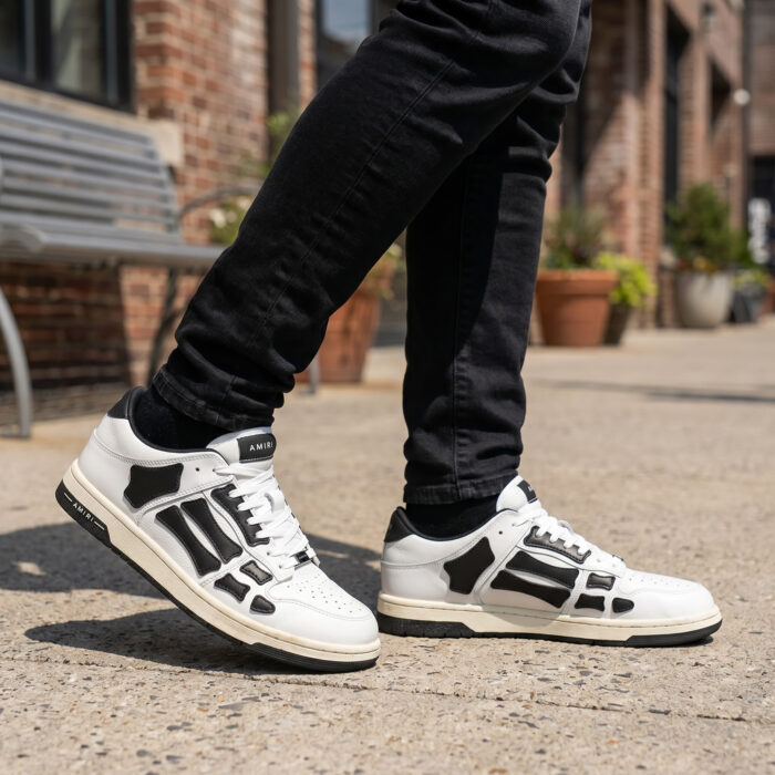 Amiri Skel Top Low White Black Leather [Lifestyle AI]