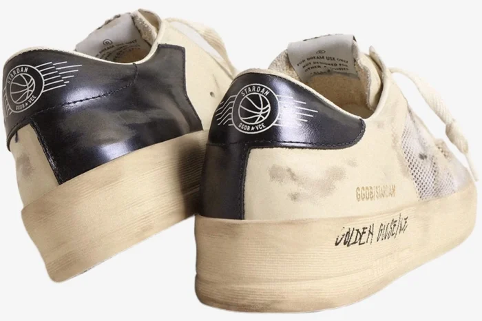Golden Goose Stardan White Leather and Mesh Distressed - Image 6