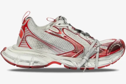 Balenciaga 3XL Mesh White Red Distressed Sneakers