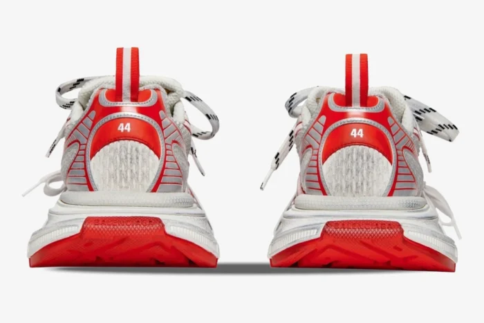 Balenciaga 3XL Mesh White Red Distressed Sneakers - Image 2