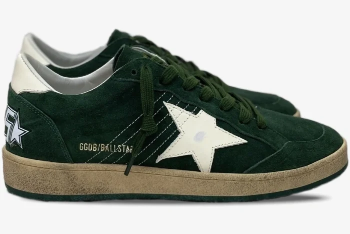 Golden Goose Ball Star Green Suede with White Leather Star - Image 9
