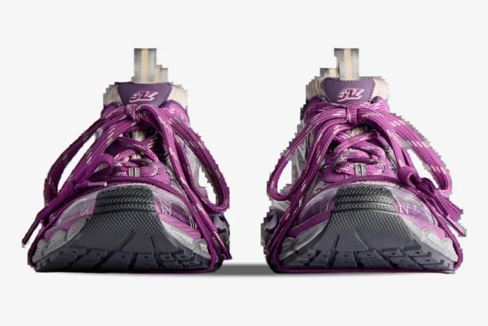 Balenciaga 3xl Purple / White Distressed Sneakers - Image 4