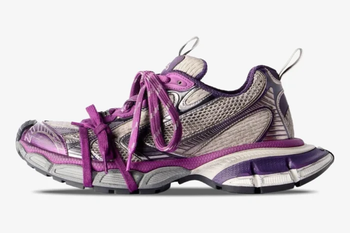 Balenciaga 3xl Purple / White Distressed Sneakers - Image 3