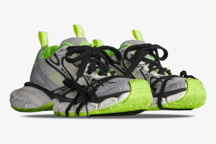 Balenciaga 3XL Sneaker 'Grey Black Green' Distressed Edition - Image 4