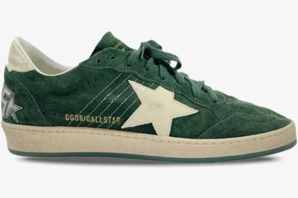 Golden Goose Ball Star Green Suede with White Leather Star