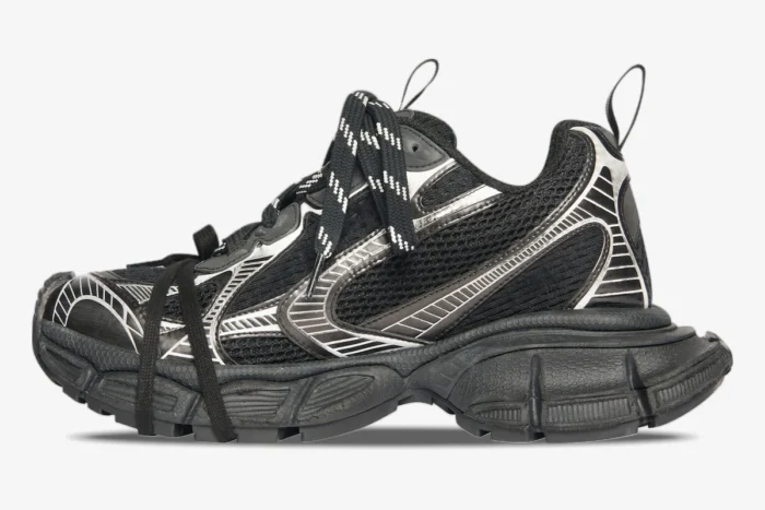 Balenciaga 3XL Black Distressed Mesh Sneaker - Image 4