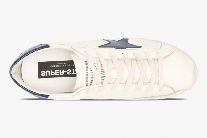 Golden Goose Superstar 'Beige Night Blue' Distressed Sneakers - Image 2