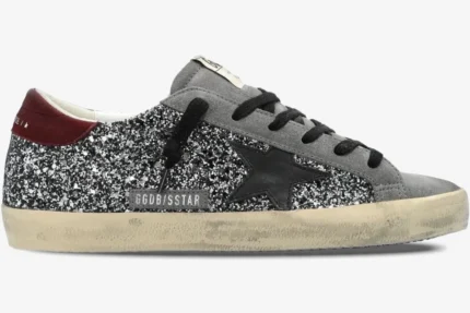 Golden Goose SuperStar Silver/Black Distressed Sneaker