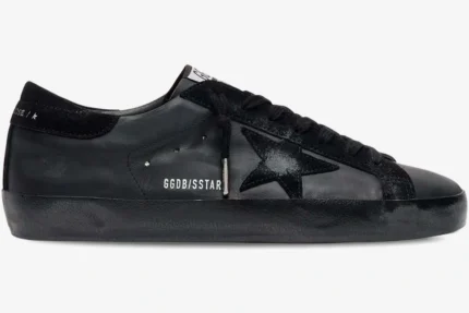 Golden Goose Superstar 'Black' Distressed Leather Sneakers