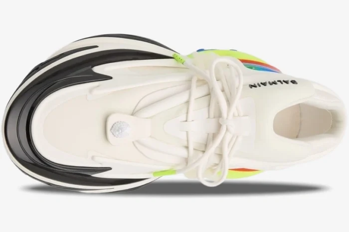 Balmain Unicorn Low Top Neoprene & Leather 'RGB/White' - Image 6