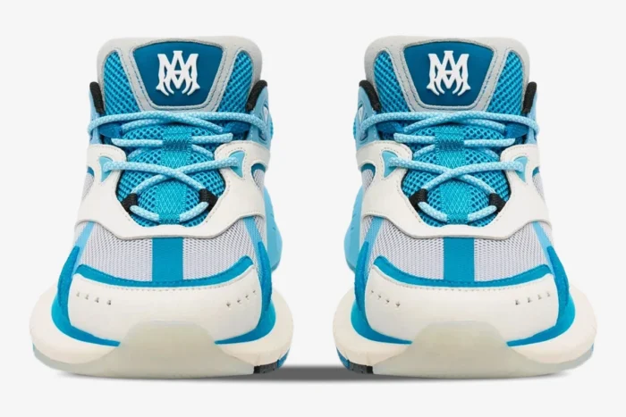 Amiri MA Runner Low Blue Leather and Suede Sneakers - Image 4