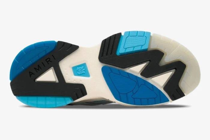 Amiri MA Runner Low Blue Leather and Suede Sneakers - Image 2