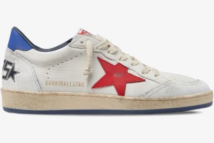 Golden Goose BallStar Distressed Leather White Blue Red
