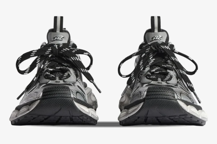 Balenciaga 3XL Black/Silver Glitter Distressed Sneaker - Image 3
