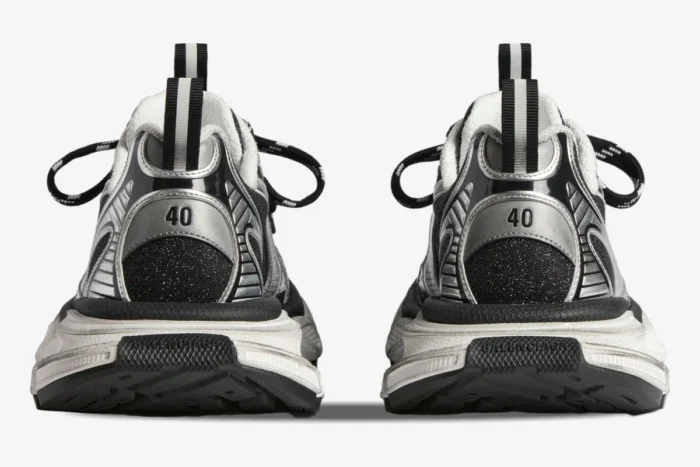 Balenciaga 3XL Black/Silver Glitter Distressed Sneaker - Image 5