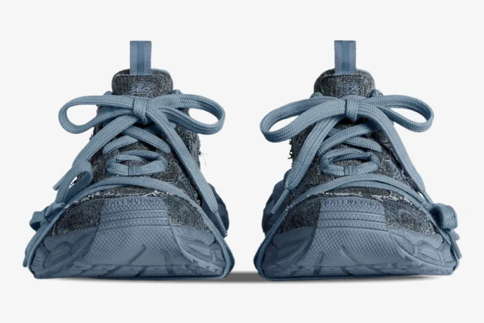 Balenciaga 3XL Blue Distressed Oversized Sneakers - Image 3