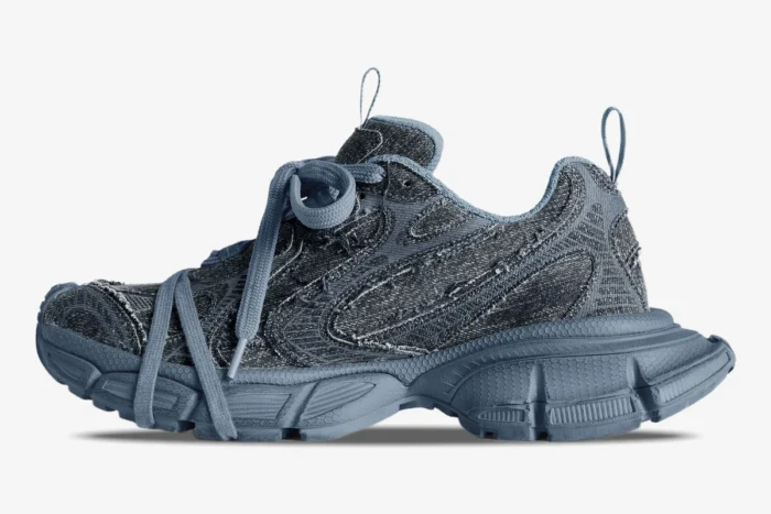 Balenciaga 3XL Blue Distressed Oversized Sneakers - Image 4
