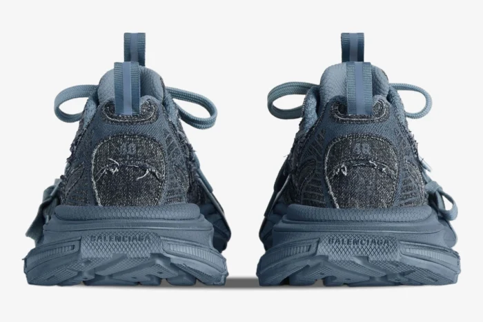 Balenciaga 3XL Blue Distressed Oversized Sneakers - Image 5