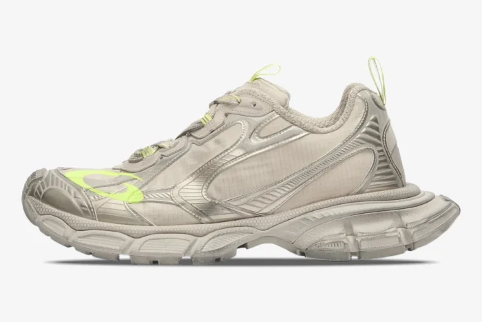Balenciaga 3XL Ripstop Sneaker Taupe Fluo Yellow - Image 6