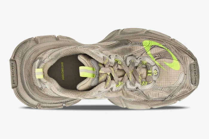 Balenciaga 3XL Ripstop Sneaker Taupe Fluo Yellow - Image 5