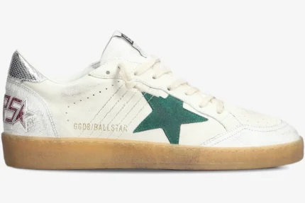 Golden Goose BallStar White Silver Star Green