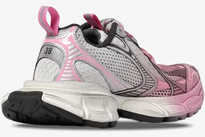 Balenciaga 3XL White Grey Pink Distressed Sneakers - Image 3