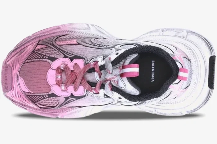 Balenciaga 3XL White Grey Pink Distressed Sneakers - Image 4