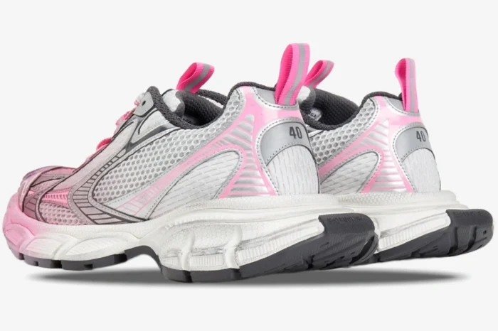 Balenciaga 3XL White Grey Pink Distressed Sneakers - Image 5