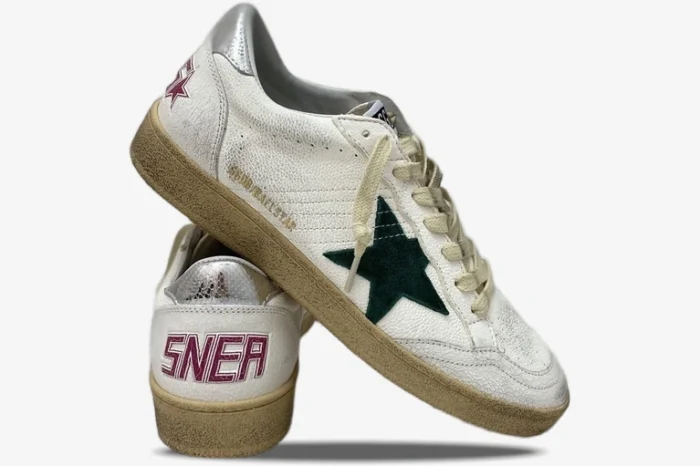Golden Goose BallStar White Silver Star Green - Image 6