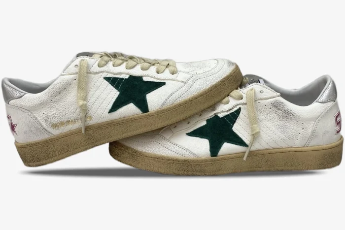 Golden Goose BallStar White Silver Star Green - Image 7