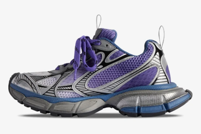 Balenciaga 3XL Gradient Purple / Grey Distressed Sneaker - Image 4