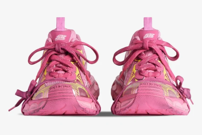 Balenciaga 3xl Pink / Yellow Distressed Sneakers - Image 3