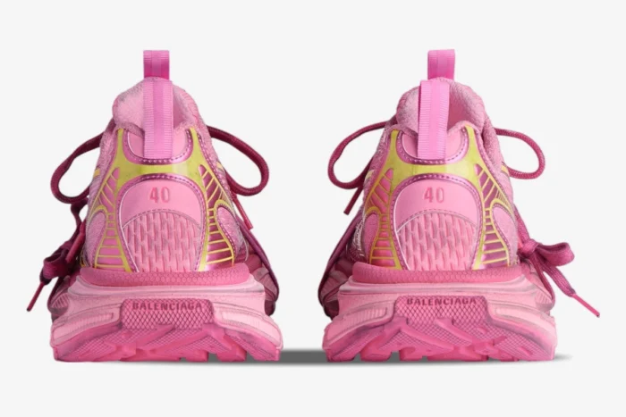 Balenciaga 3xl Pink / Yellow Distressed Sneakers - Image 5
