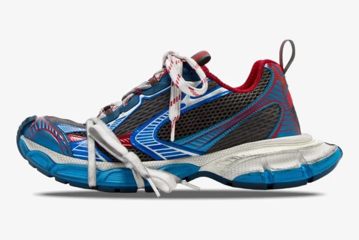 Balenciaga 3XL Sneaker Worn-Out Blue Red - Image 3