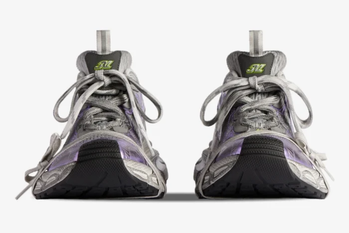 Balenciaga 3XL Grey / Purple / White Distressed Sneaker - Image 3