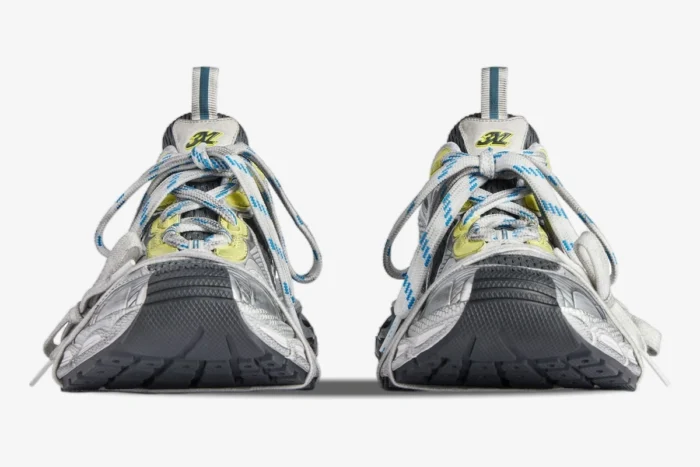 Balenciaga 3XL Sneaker White Blue Yellow Distressed - Image 3