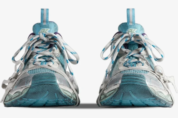 Balenciaga 3XL Light Blue White Purple Distressed Sneaker - Image 3