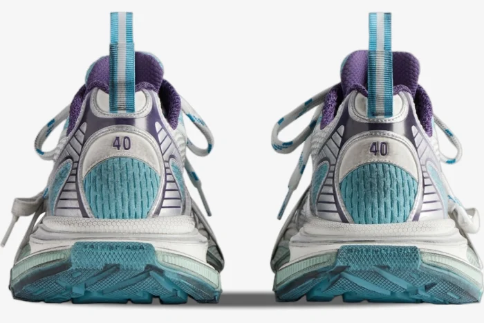 Balenciaga 3XL Light Blue White Purple Distressed Sneaker - Image 5
