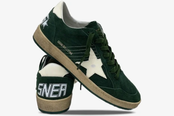 Golden Goose Ball Star Green Suede with White Leather Star - Image 5