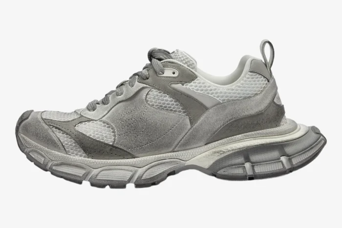 Balenciaga Men's 3XL Suede Oversized Sneakers in Light Grey Mix - Image 2