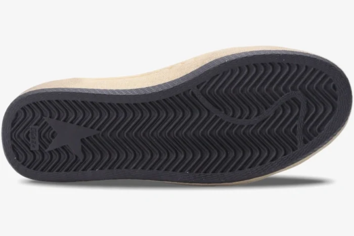 Bottom sole of a Golden Goose Ball Star Sport Sneaker in black with a wavy tread pattern and star logo. - SKU GMF00117.F002554.10100
