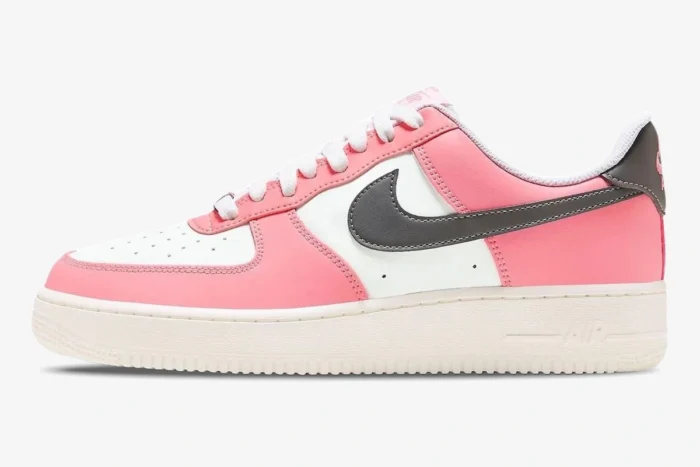 Nike Air Force 1 Low Neapolitan in pink, white, and brown, side profile view. - SKU FQ6850-621